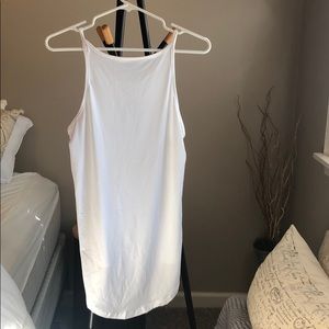 White tank top dress shirt